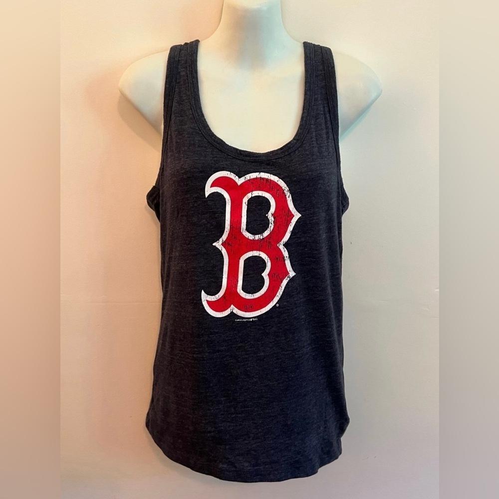 Boston Red Sox Women’s Tank Top Small New Era MLB Distressed Logo Gray